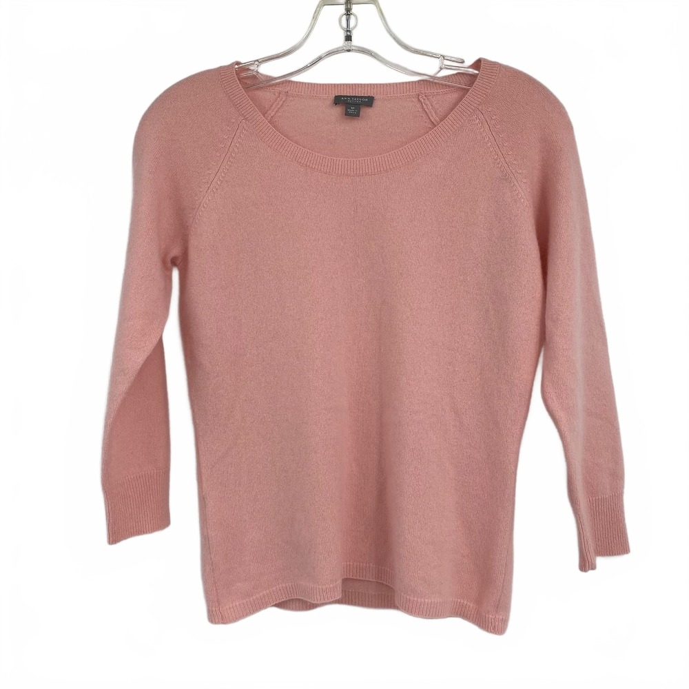 Ann Taylor Pink Cashmere Pullover | Petite SP Knit Top